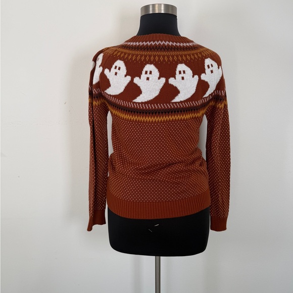 Modcloth Rust Ghost Pattern Sweater - Picture 3 of 3